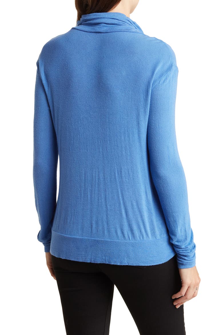 Turtleneck Banded Sweater, Alternate, color, BLUE PERENNIAL