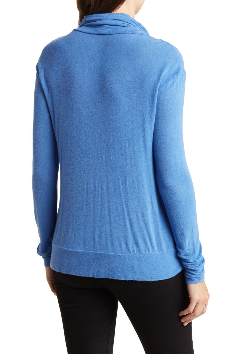 GO COUTURE Turtleneck Banded Sweater, Alternate, color, Blue Perennial