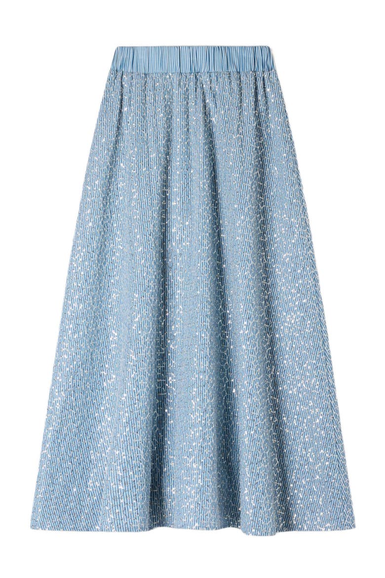 Long sequined skirt, Alternate, color, Blue