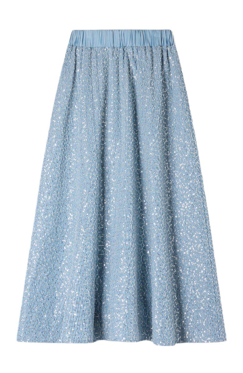 SANDRO Long sequined skirt, Alternate, color, Blue