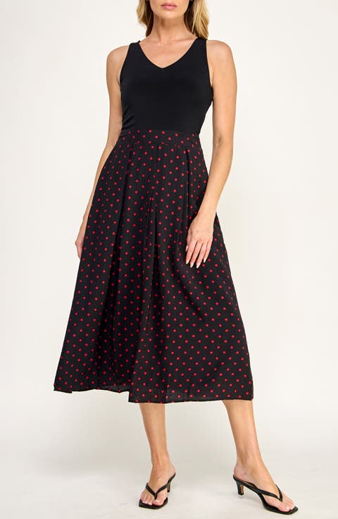Mixed Media Midi Dress