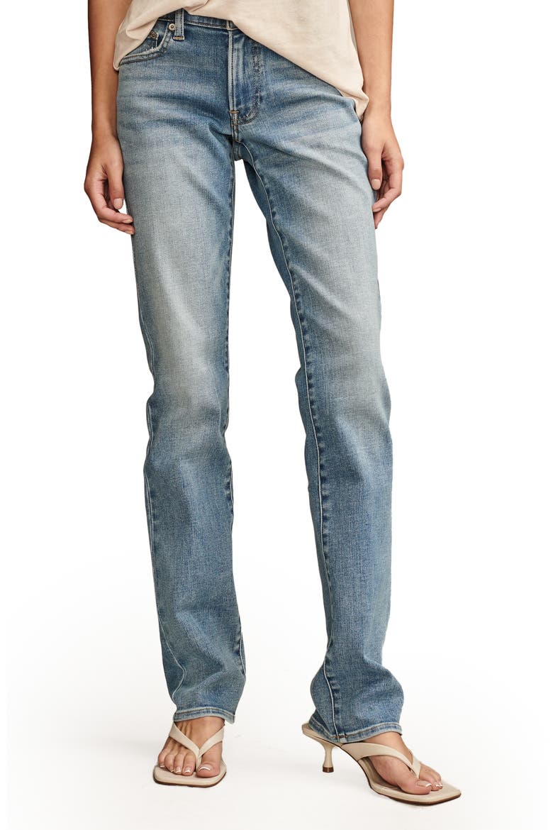Sweet Mid Rise Straight Leg Jeans, Main, color, WANDERER
