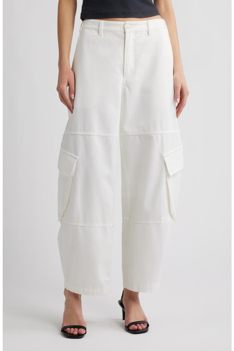 The Bubble Barrel Leg Cargo Pants, Main, color, WHITE