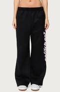 EDIKTED Star Logo Wide Leg Sweatpants