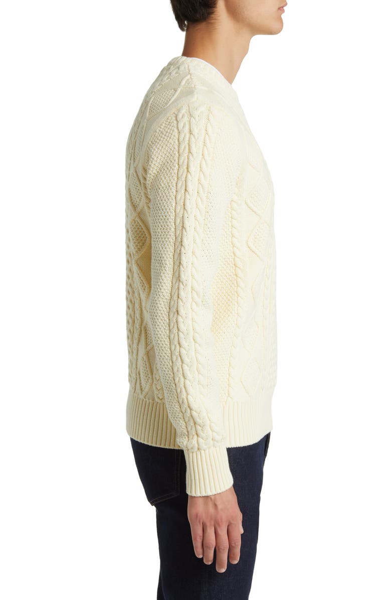 Schott NYC Cable Stitch Crewneck Sweater, Alternate, color,