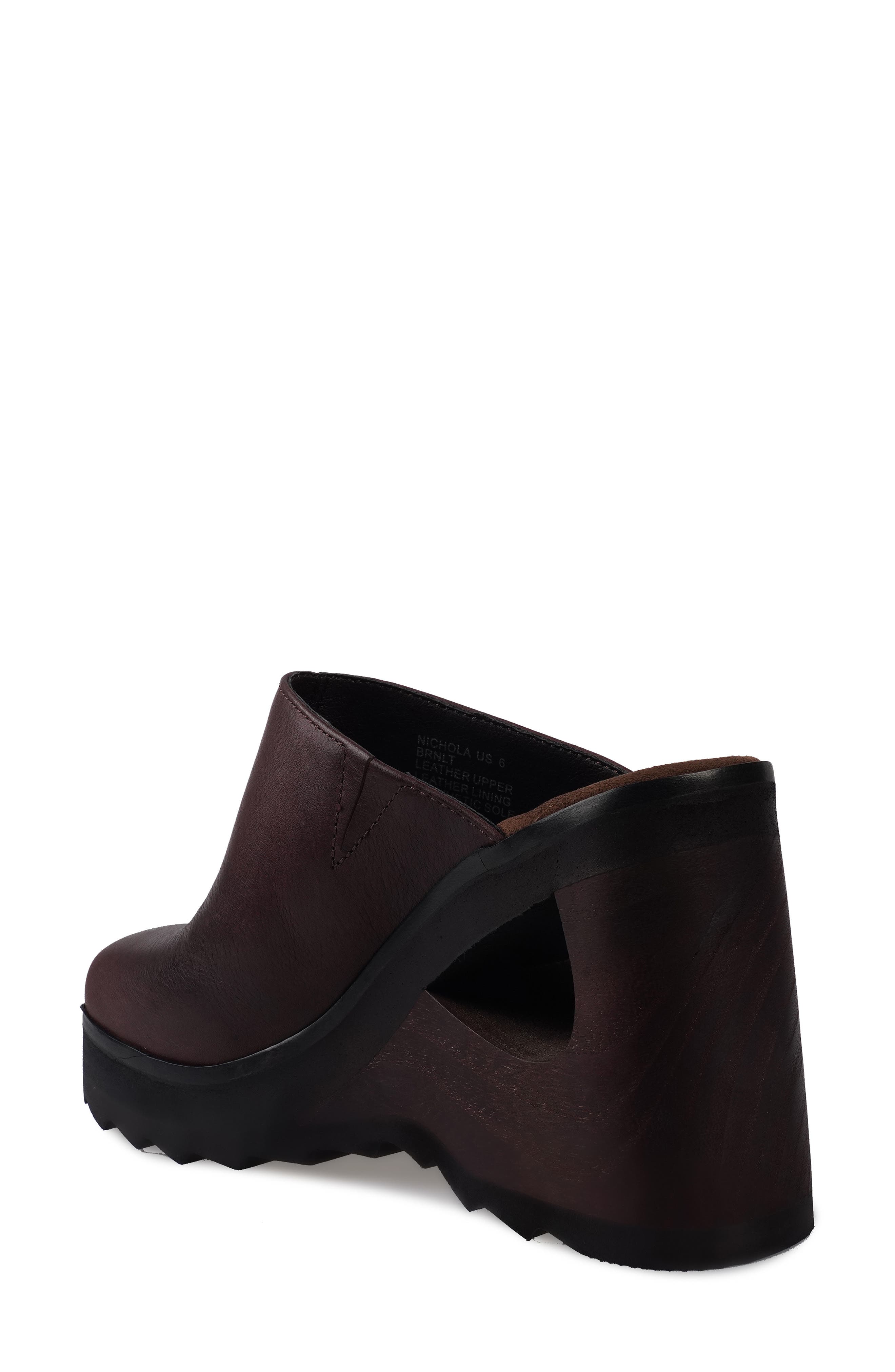 Nichola Platform Wedge Clog, Alternate, color, BROWN LEATHER