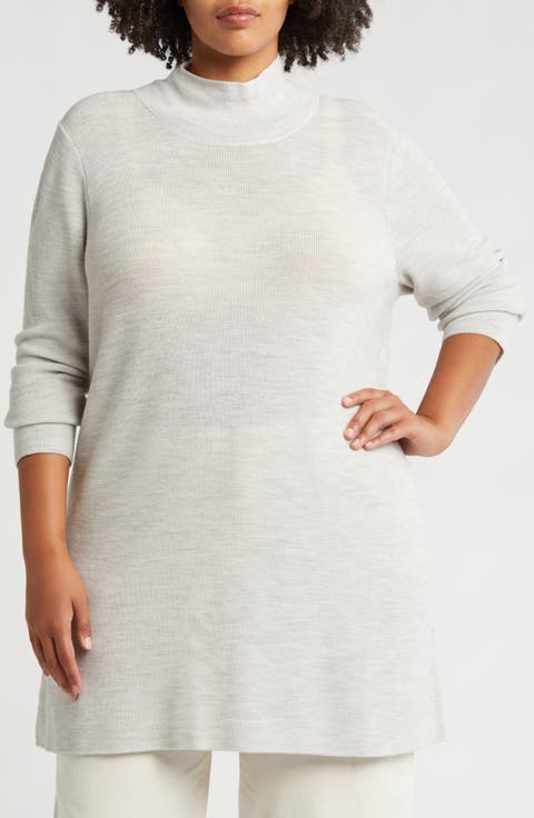 Wool Mock Neck Tunic (Plus)