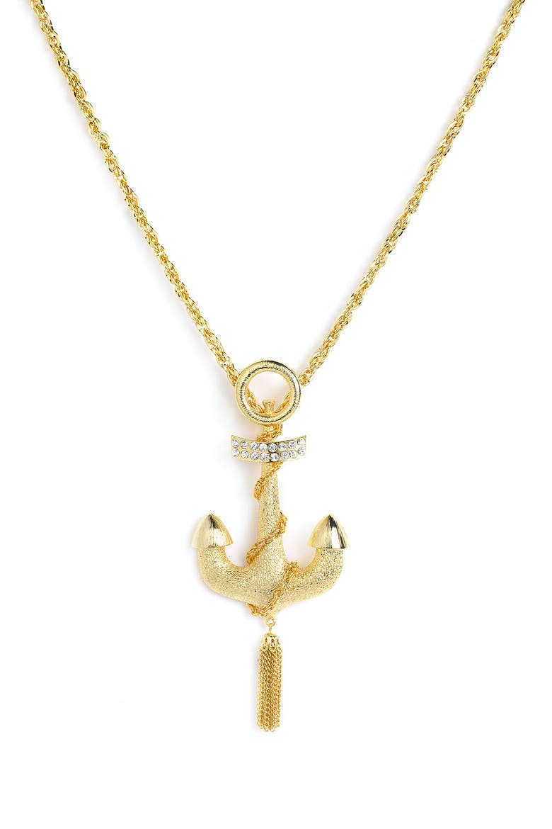 Design Group Anchor Pendant Necklace, Main, color, GOLD