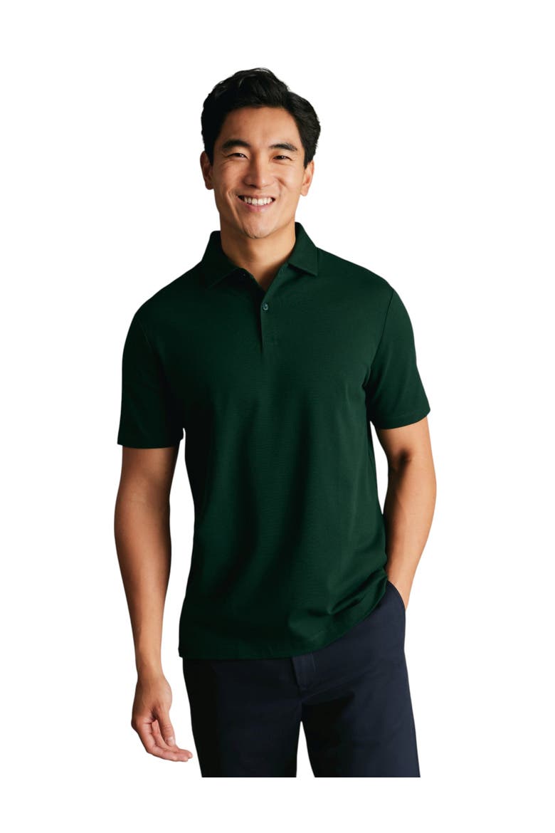 Short Sleeve Cotton Stretch Smart Pique Polo, Main, color, Dark Green
