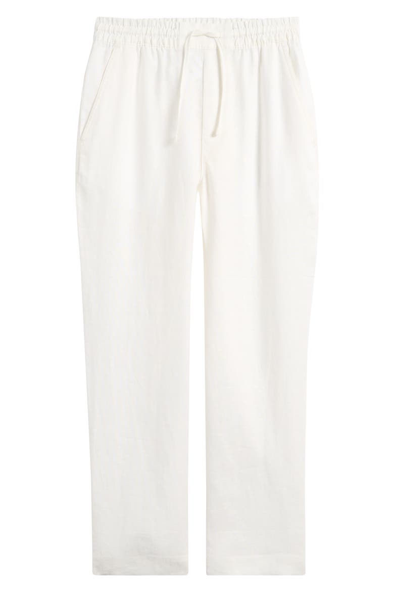 Avila Straight Leg Linen Drawstring Pants, Alternate, color, WHITE-23