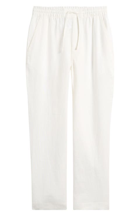 Avila Straight Leg Linen Drawstring Pants
