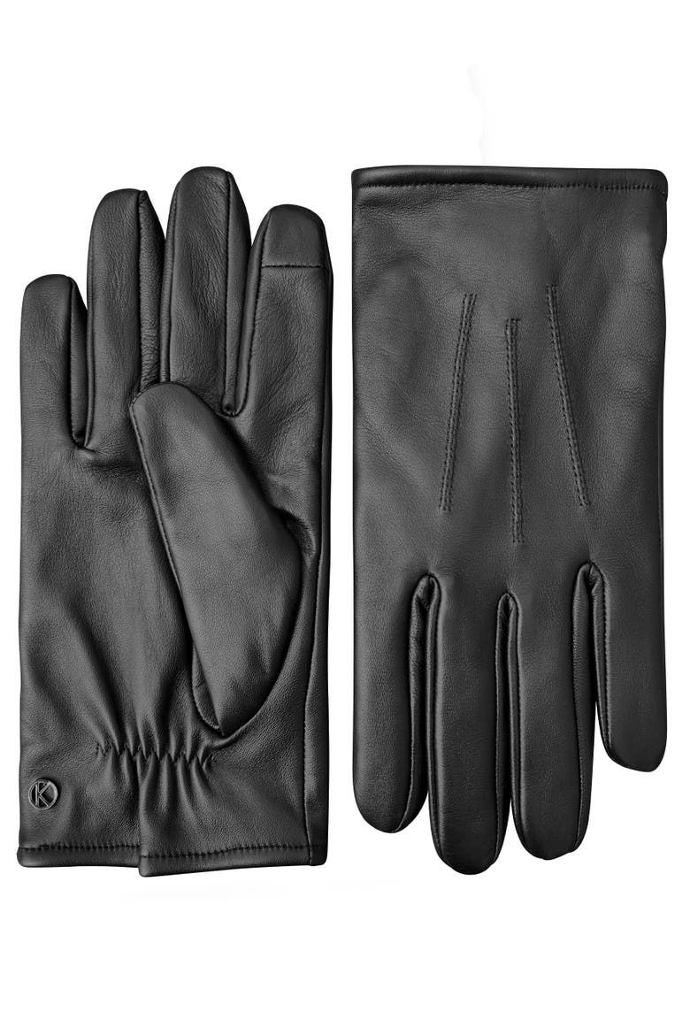 Premium Lamb Leather Touchscreen Gloves, Alternate, color, black