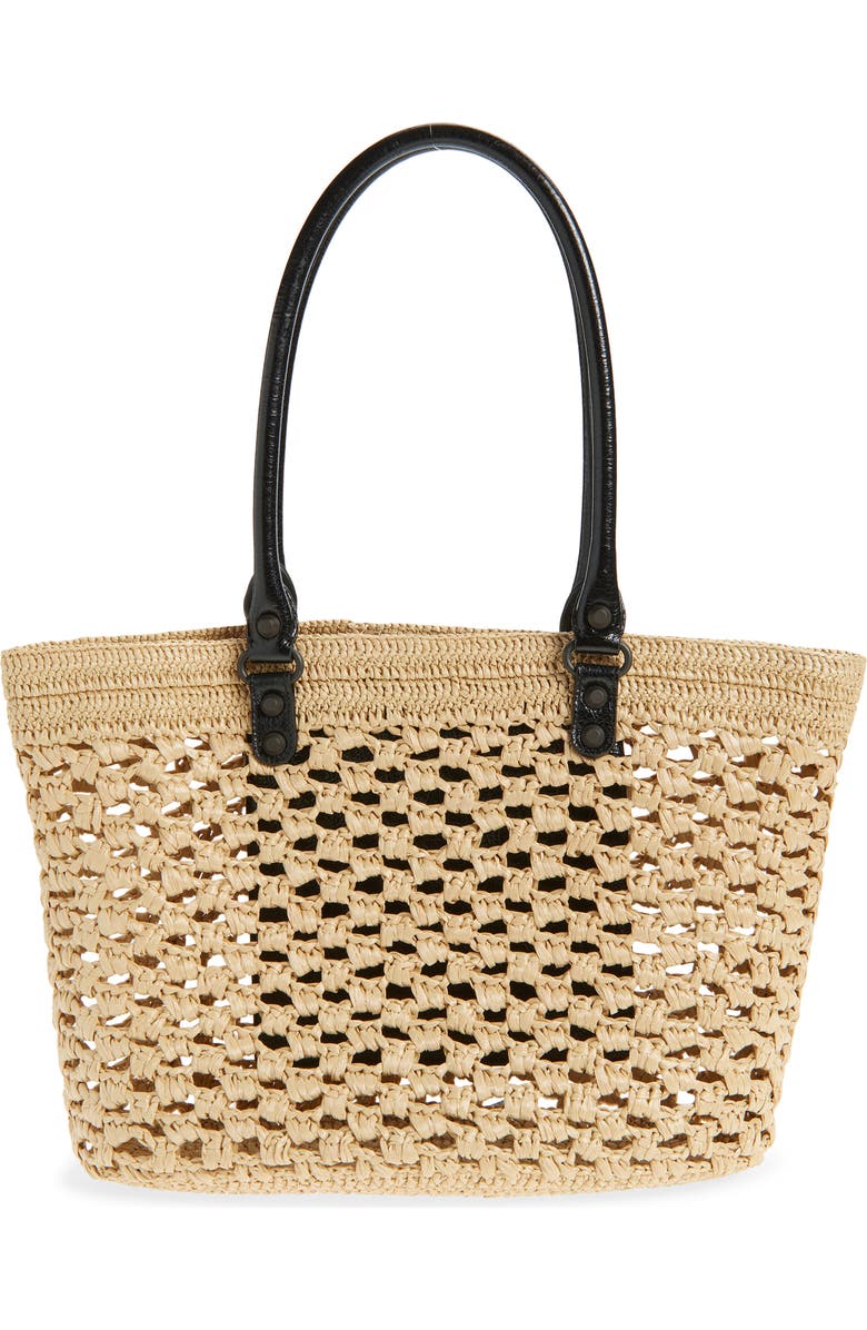 Balenciaga Medium Le City Basket Shoulder Bag, Alternate, color, Natural/ Black