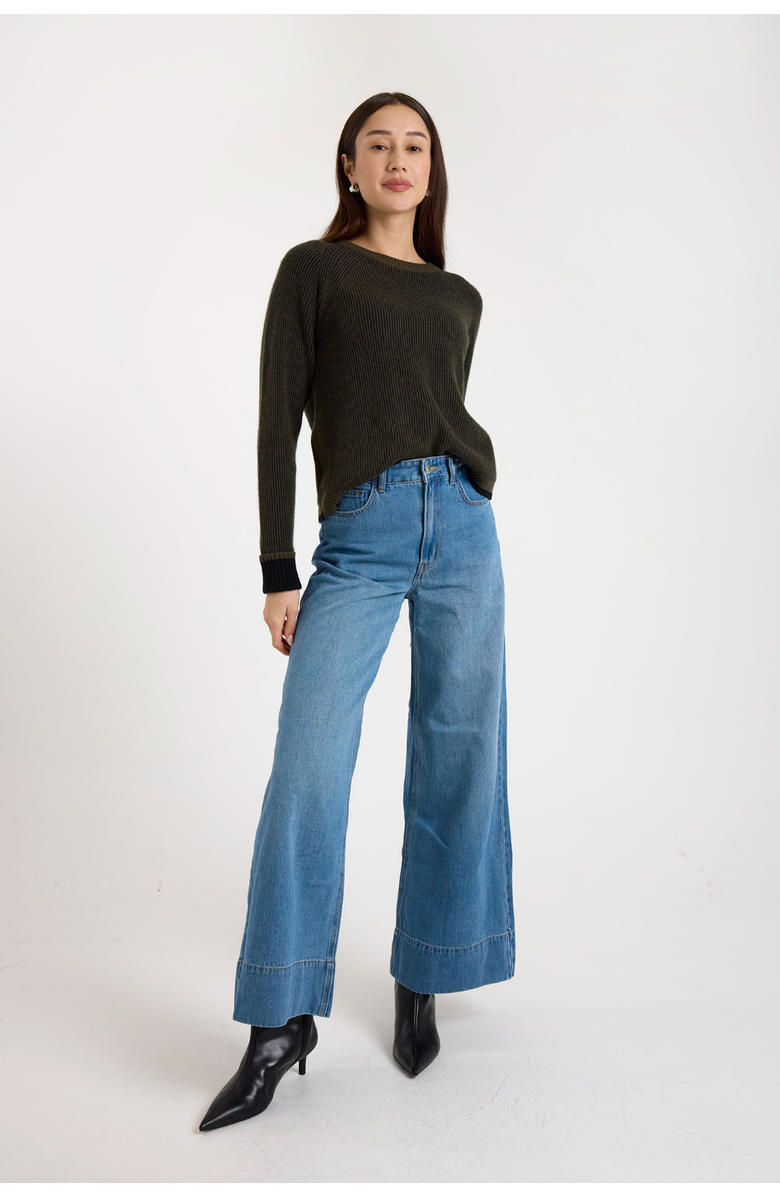 Brodie Pure Cashmere Irene Crew Neck 100% Cashmere Sweater, Alternate, color, Olive