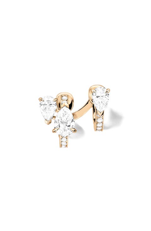 Serti sur Vide 18k Rose Gold Diamond Single Earring
