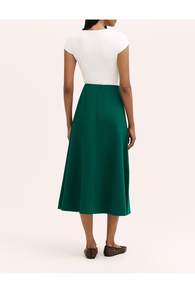 Mae Ponte Jersey Midi Skirt, Alternate, color, Bottle Green