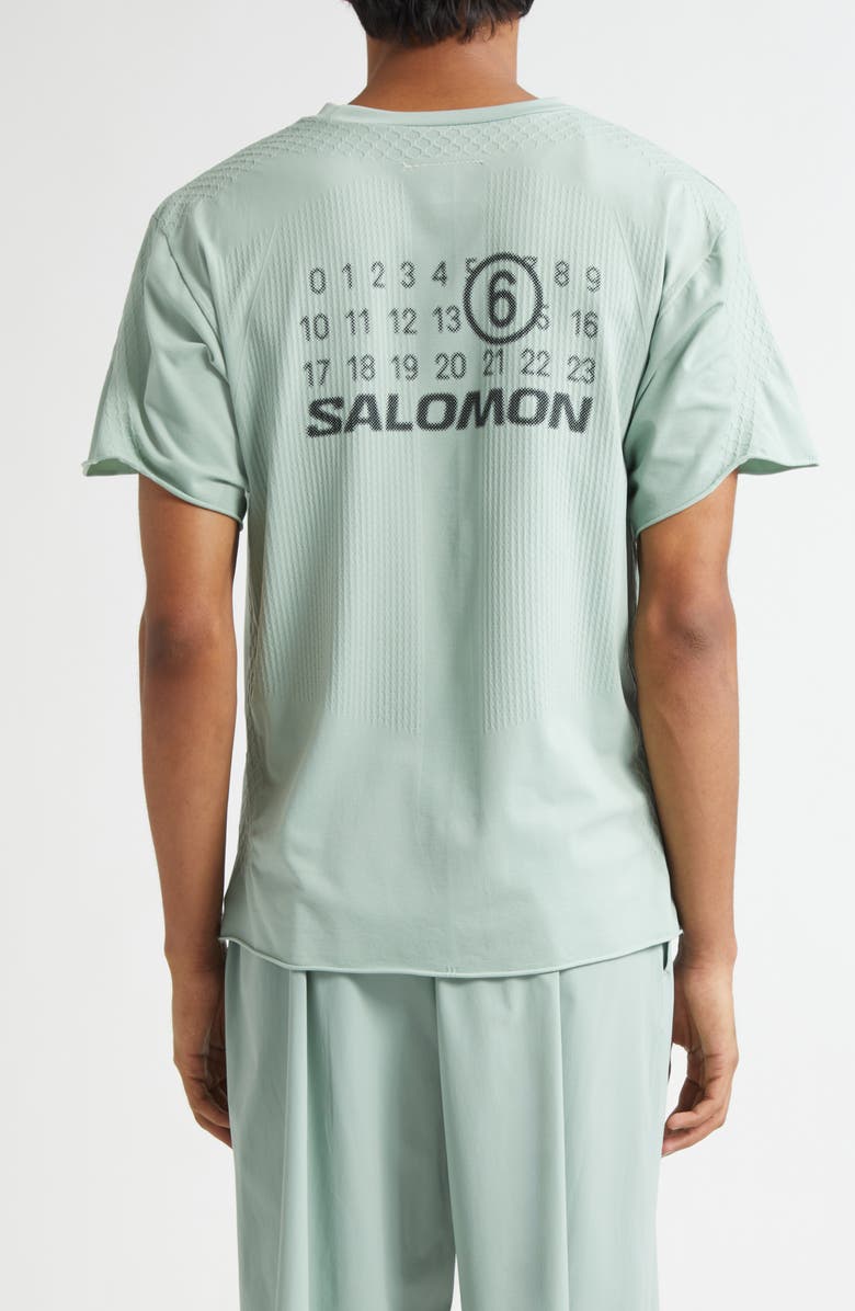MM6 Maison Margiela x Salomon Numeric Logo Performance T-Shirt, Alternate, color, Jadeite