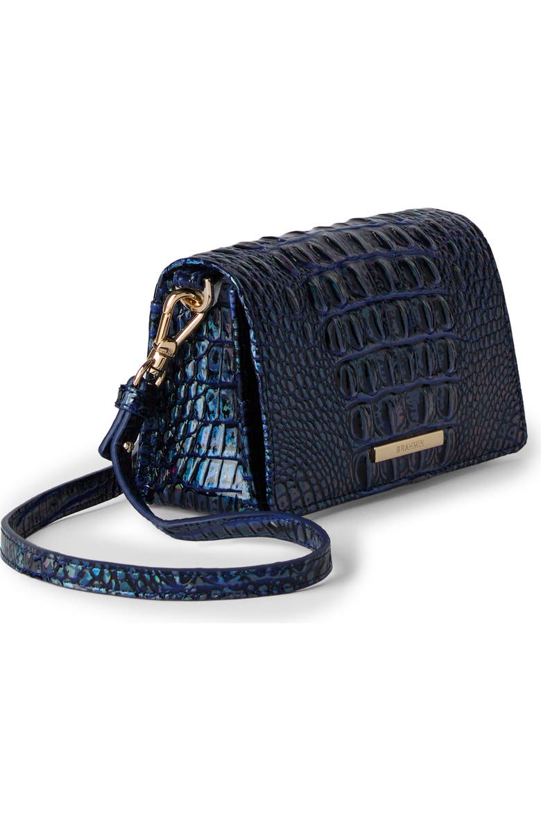 Brahmin Minuette Croc Embossed Leather Crossbody Bag, Alternate, color, Royal Blue Melbourne