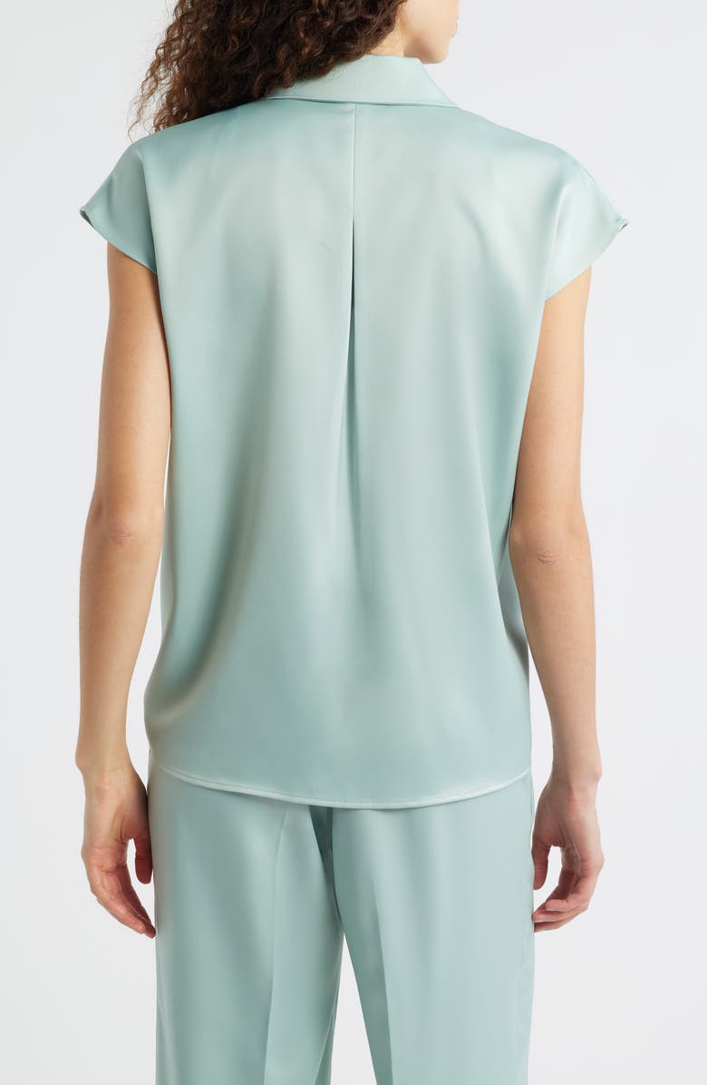 Anne Klein Crepe Button-Up Top, Alternate, color, Soft Aloe