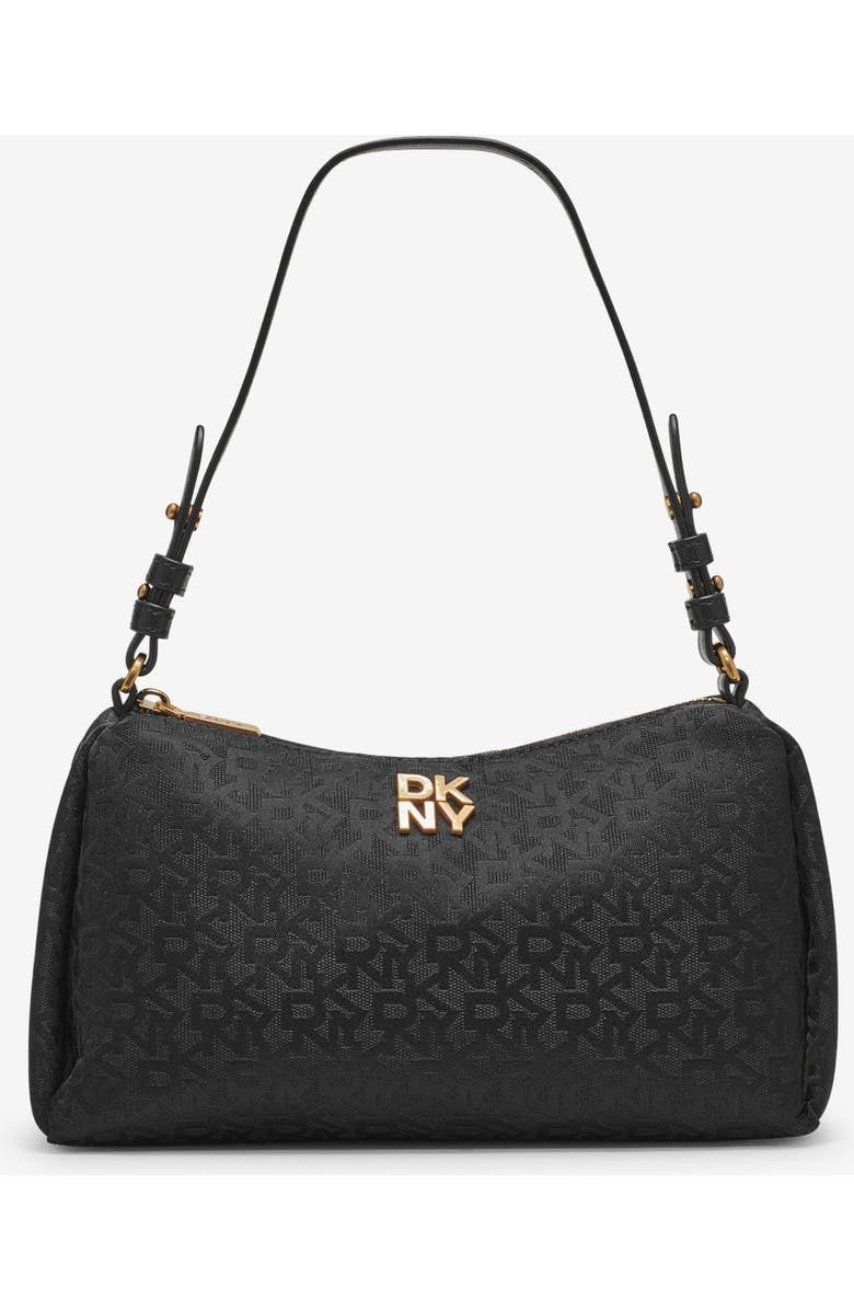 DKNY Remy Top-Zip Shoulder, Main, color, Jet Black/Black