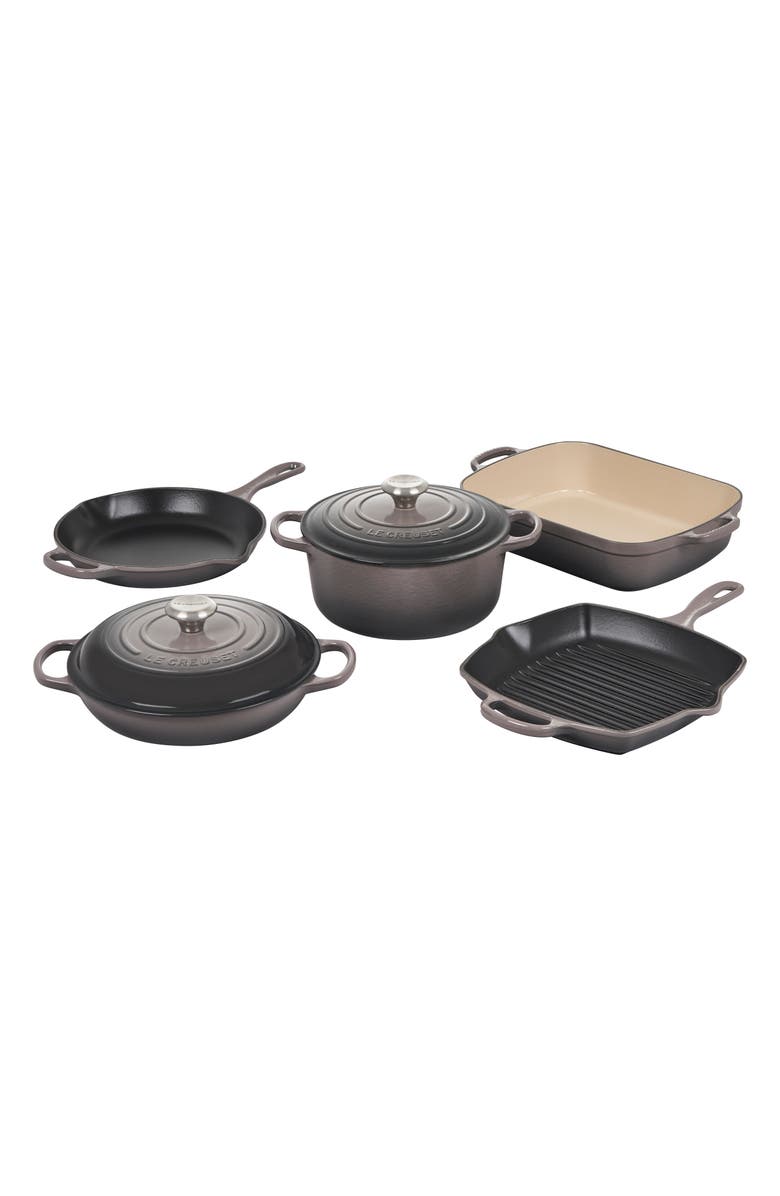 Le Creuset Signature 7-Piece Enameled Cast Iron Set, Main, color, 