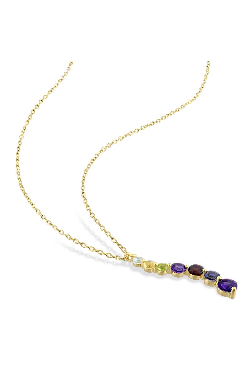 Multi-Gemstone Graduated Drop Necklace, Alternate, color, Multi-Gemstones