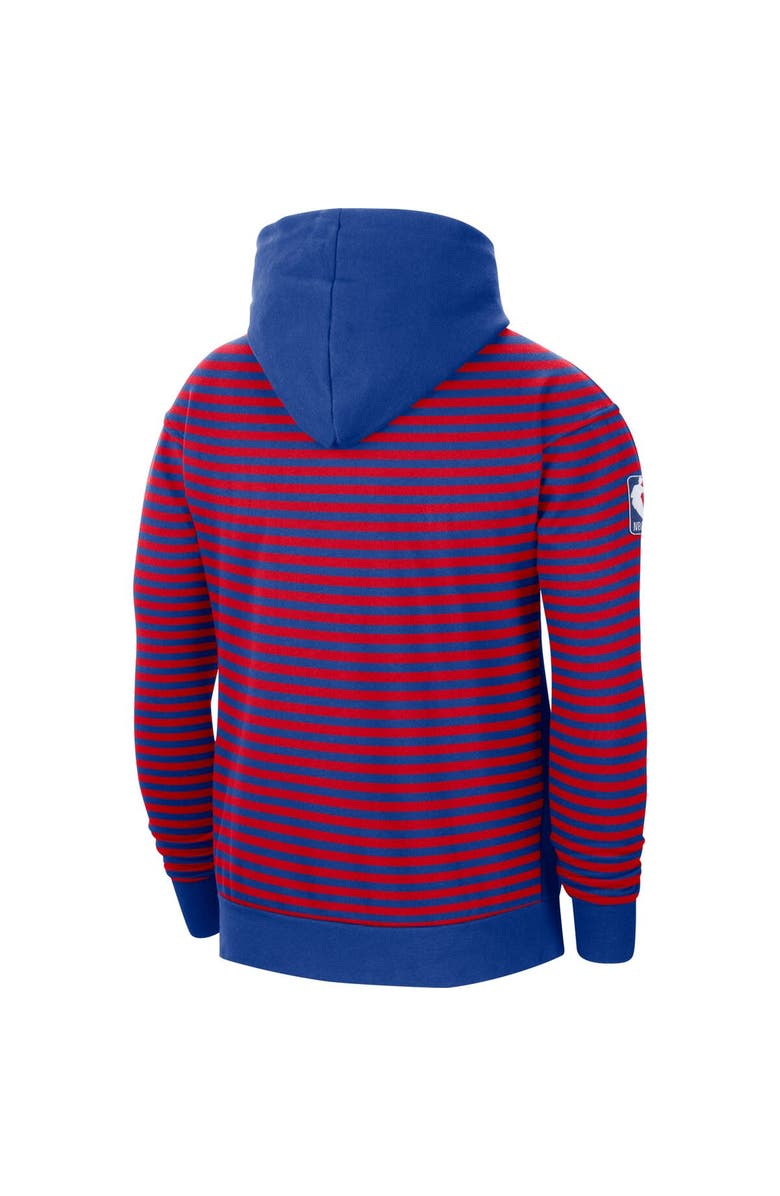 Nike Men's Nike Red/Royal Philadelphia 76ers 75th Anniversary Courtside Striped Pullover Hoodie, Alternate, color, 