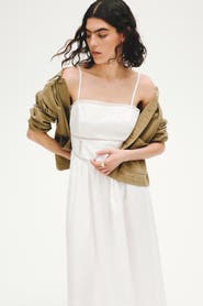 H&M Cotton dress with tie-top shoulder straps