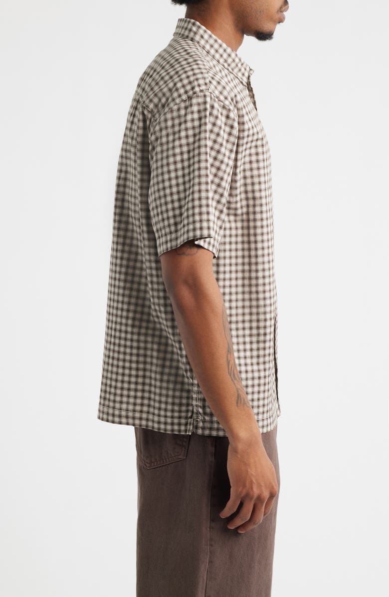 Vans Larkspur Mini Plaid Button-Up Shirt, Alternate, color, Oatmeal-Demitasse