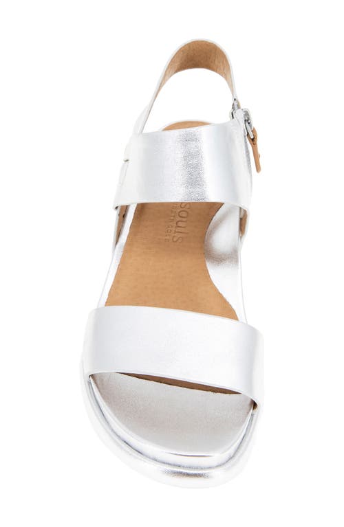 Shop Gentle Souls By Kenneth Cole Gentle Souls Jolisa Wedge Sandal In Silver Leather