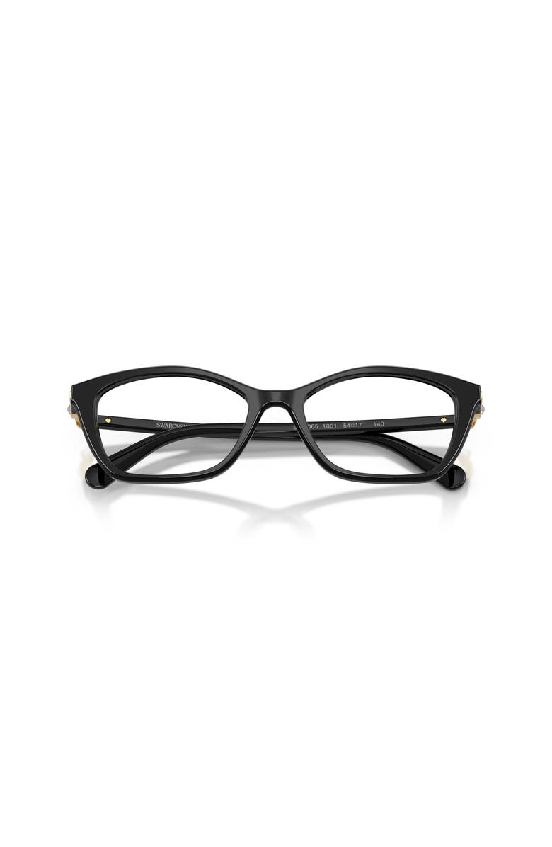 Swarovski 54mm Rectangle optical glasses, Alternate, color, Black