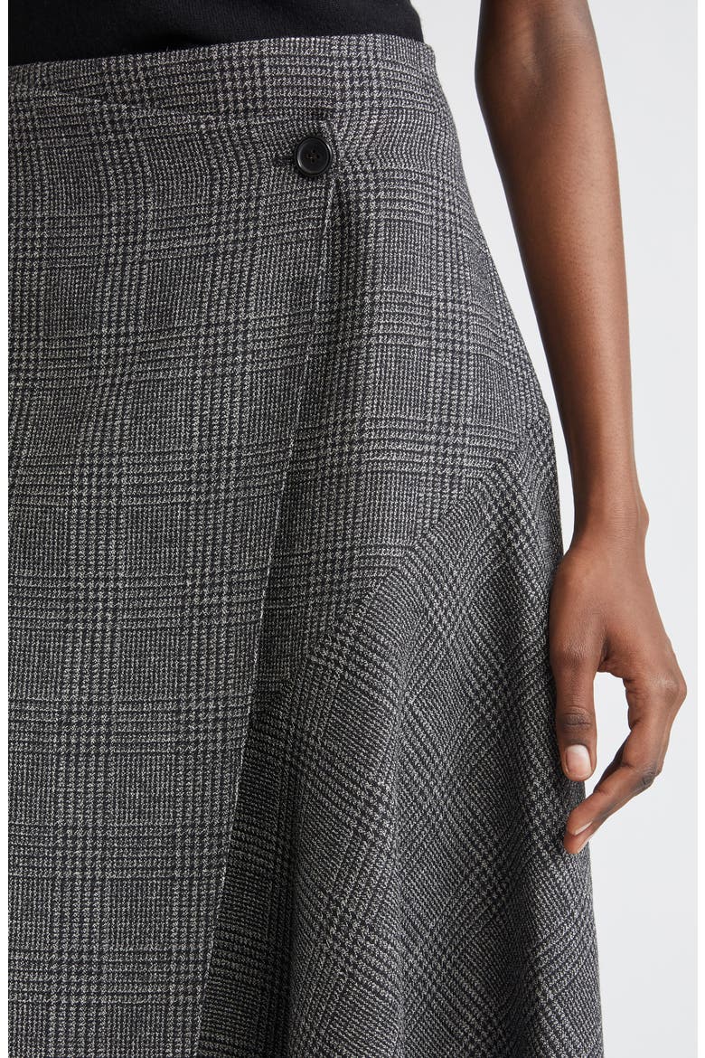 Draped Wool Wrap Skirt, Alternate, color, BLACK/ WHITE