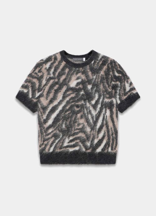 Mint Velvet Zebra Knit Top In Black