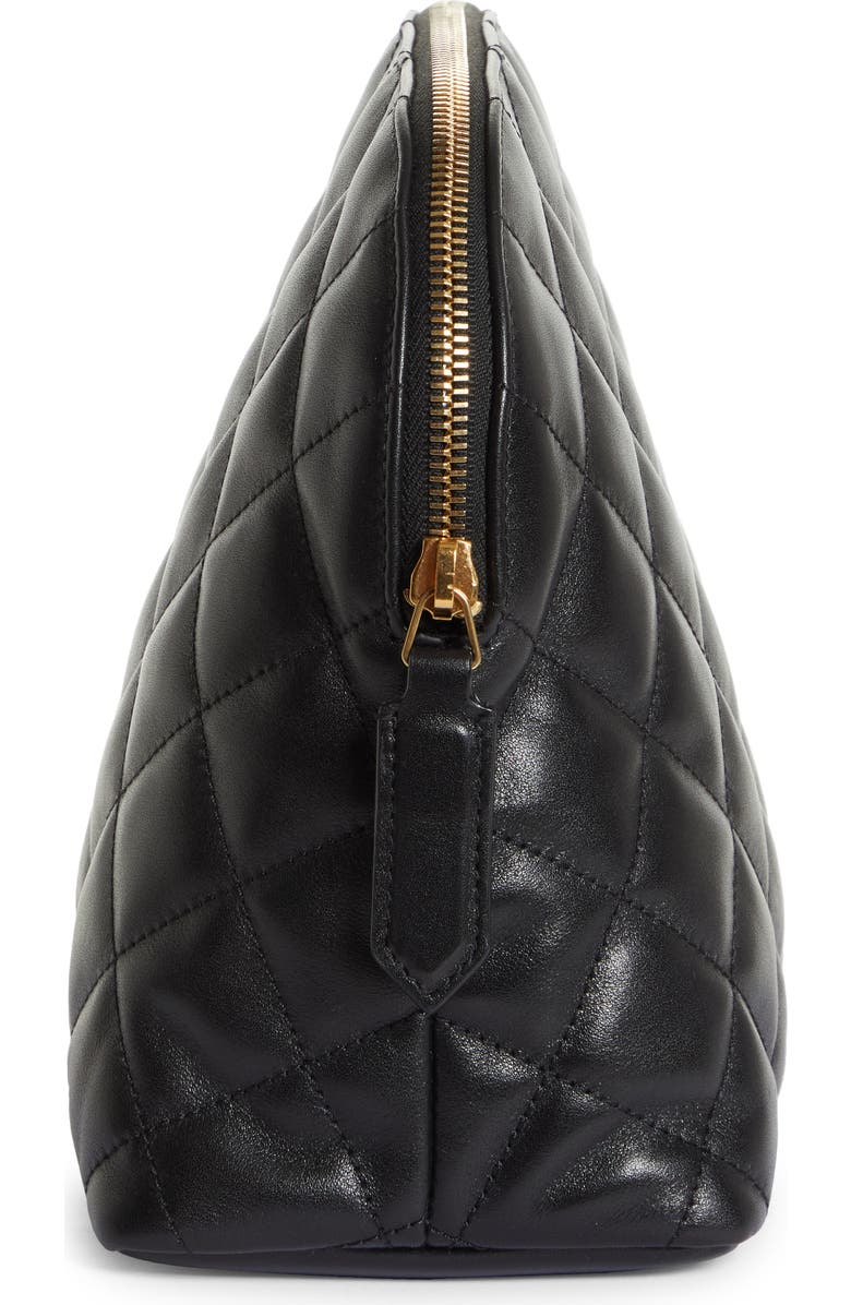 Saint Laurent Large Diamond Quilted Leather Cosmetic Pouch, Alternate, color,
