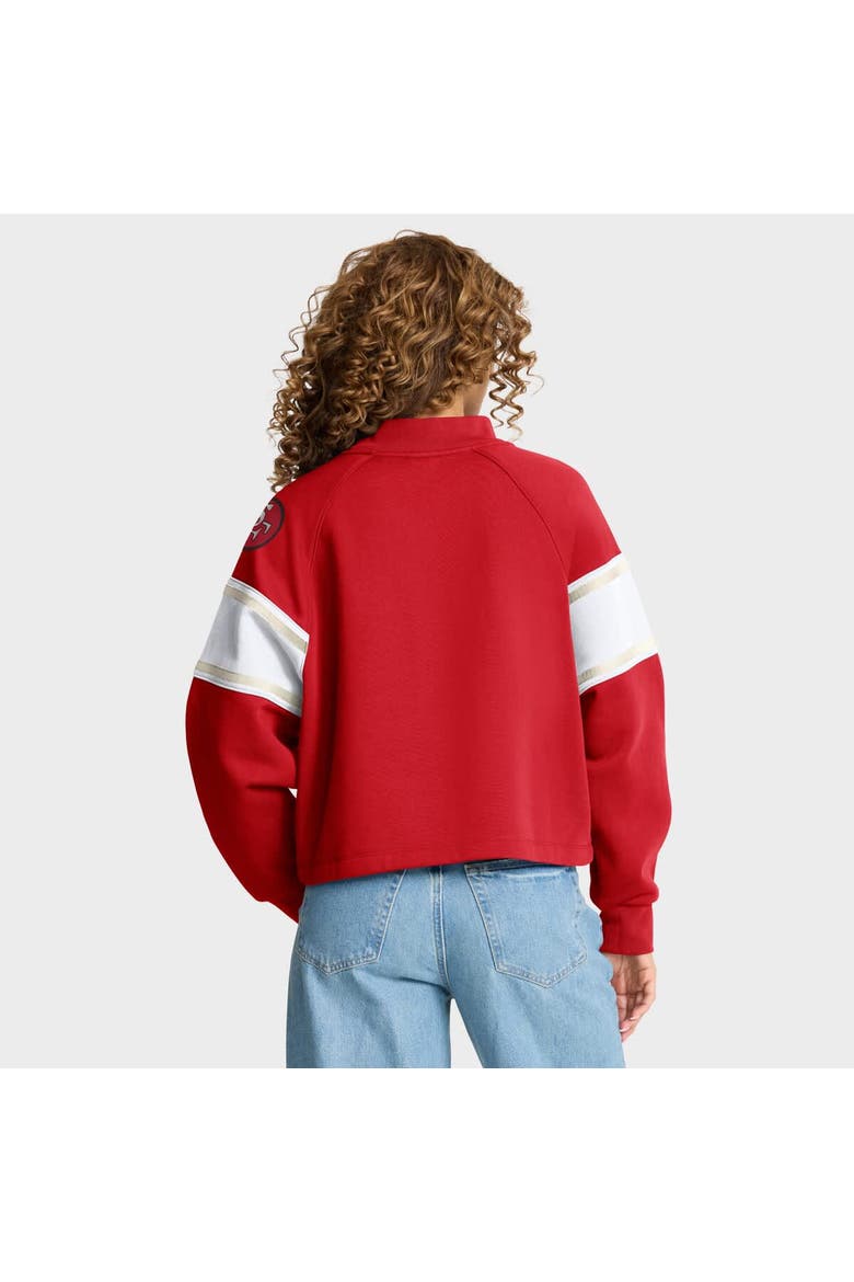 Women's Fanatics Scarlet San Francisco 49ers Oversized Hometown Toss Sweep Mock Neck Pullover, Alternate, color, Scarlet