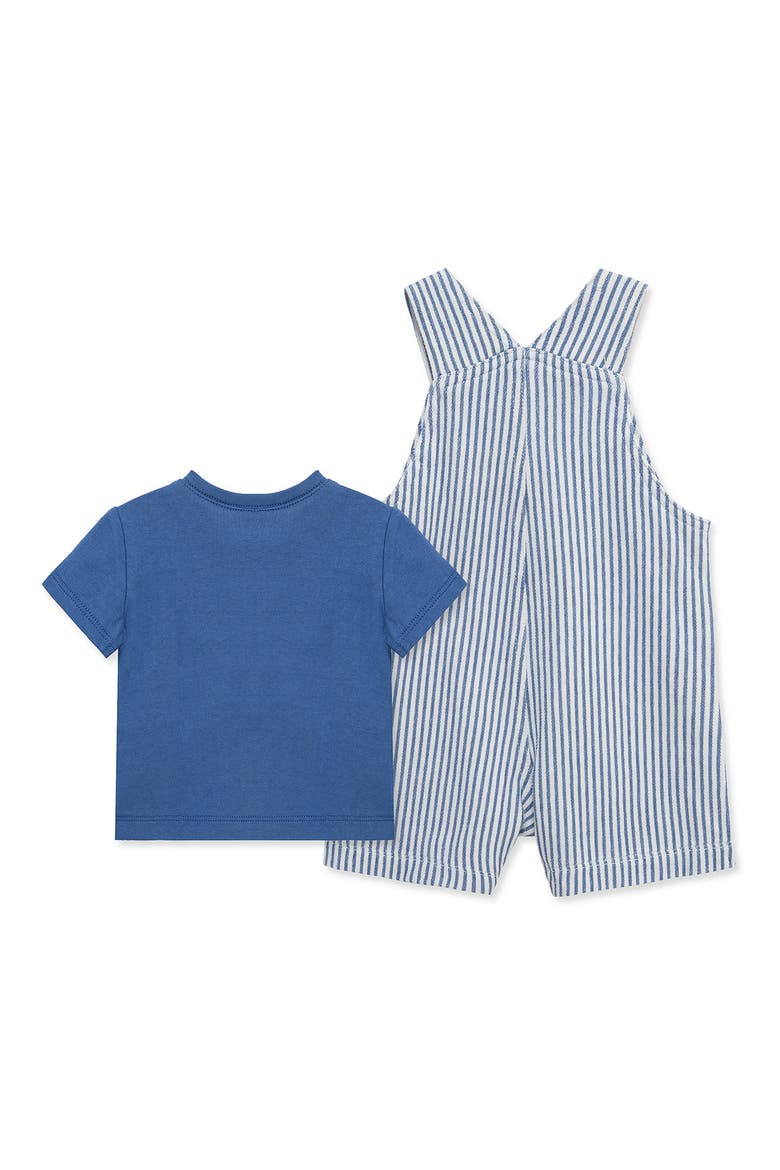 Baseball T-Shirt & Shortalls Set, Alternate, color, BLUE STRIPE