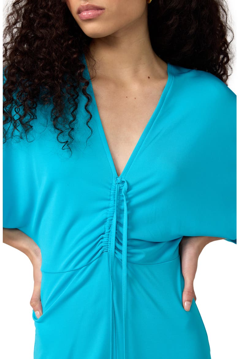 Valerie Center Ruched Midi Dress, Alternate, color, AQUAMARINE