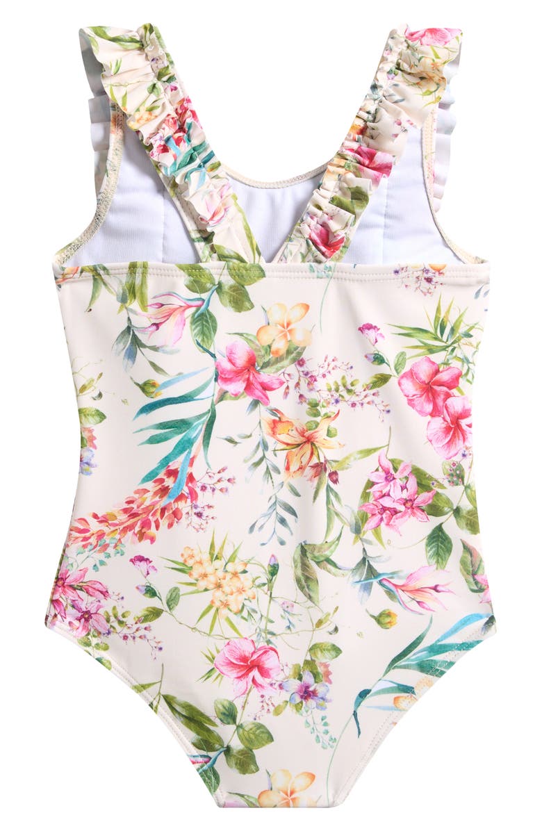 Jessica Simpson Kids' Terry Cover-Up Dress & One-Piece Swimsuit Set, Alternate, color, Floral
