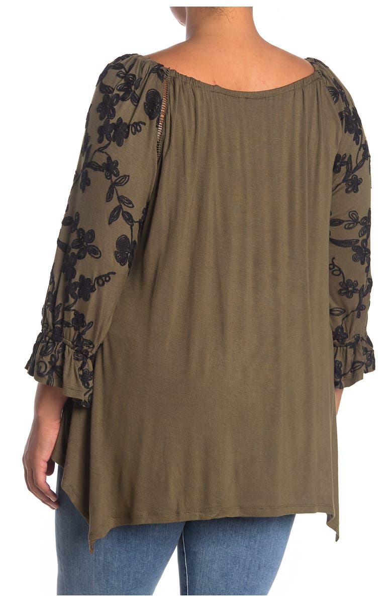 Forgotten Grace Peasant Sharkbite Embroidered Tunic, Main, color, 