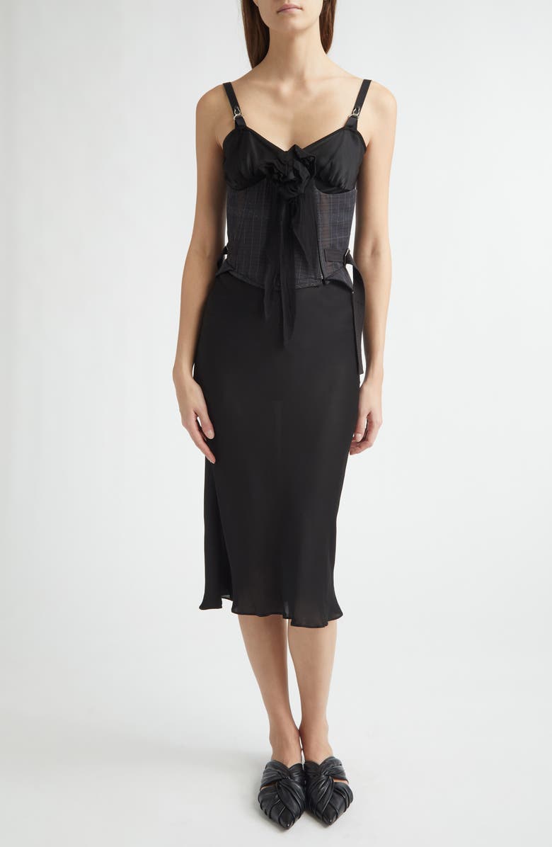 Meruert Tolegen Plaid Corset, Alternate, color, Black Artisinal Plaid