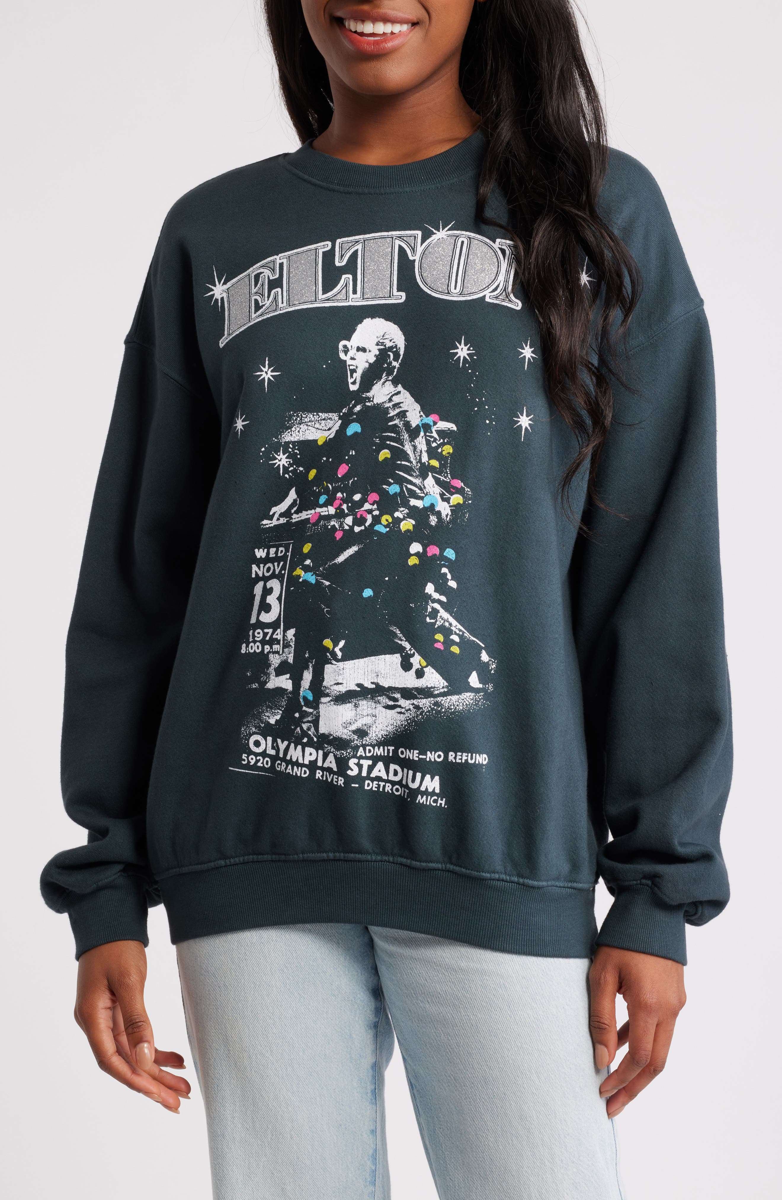 Daydreamer Elton John Olympia Cotton Graphic Sweatshirt