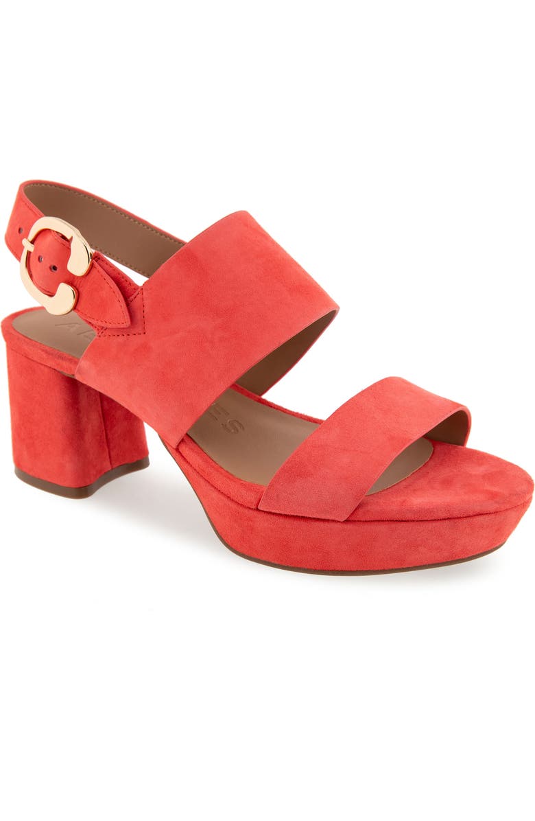 Aerosoles Camera Platform Sandal, Main, color, Coral Suede