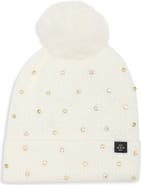Nanette Lepore Embellished Faux Fur Pom Beanie