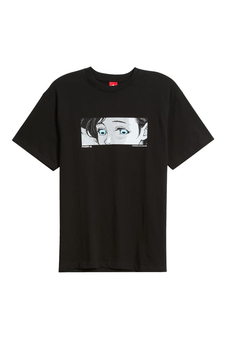 Elderflower Cotton Graphic T-Shirt, Main, color, BLACK