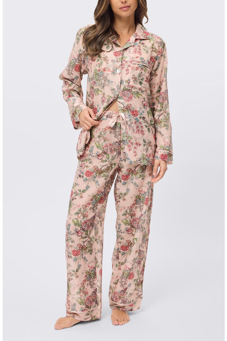 Layla Cotton & Silk Pajamas, Alternate, color, PINK