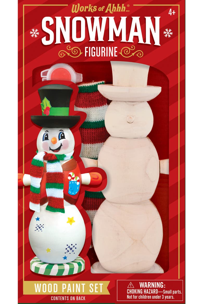 Snowman Wood Paint Set, Main, color, Multicolor
