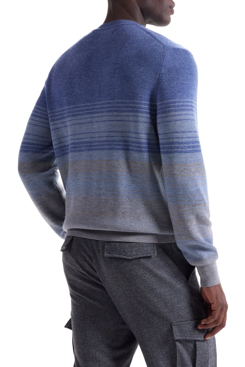 Gradient Stripe Merino Wool Sweater, Alternate, color, COBALT