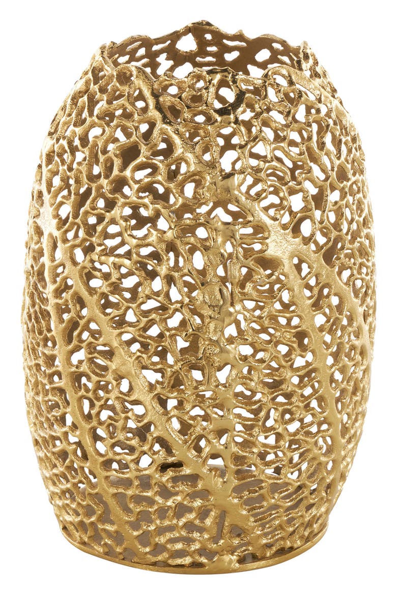 Textured Metal Vase, Alternate, color, GOLD
