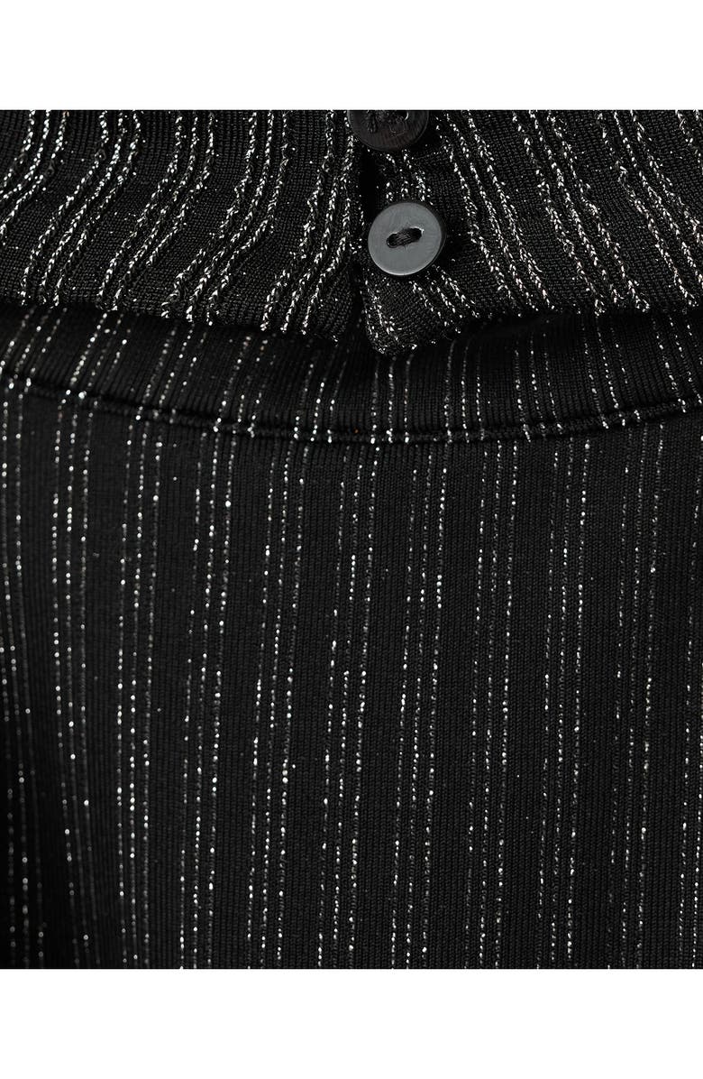 MANGO TEEN Metallic Halter Neck Ribbed Minidress, Alternate, color, Black