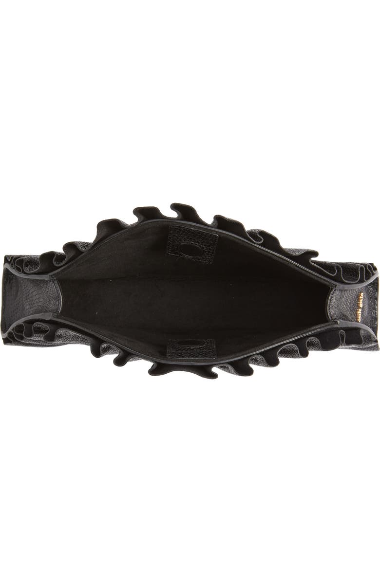 Cult Gaia Nala Mini Leather Fan Clutch, Alternate, color,